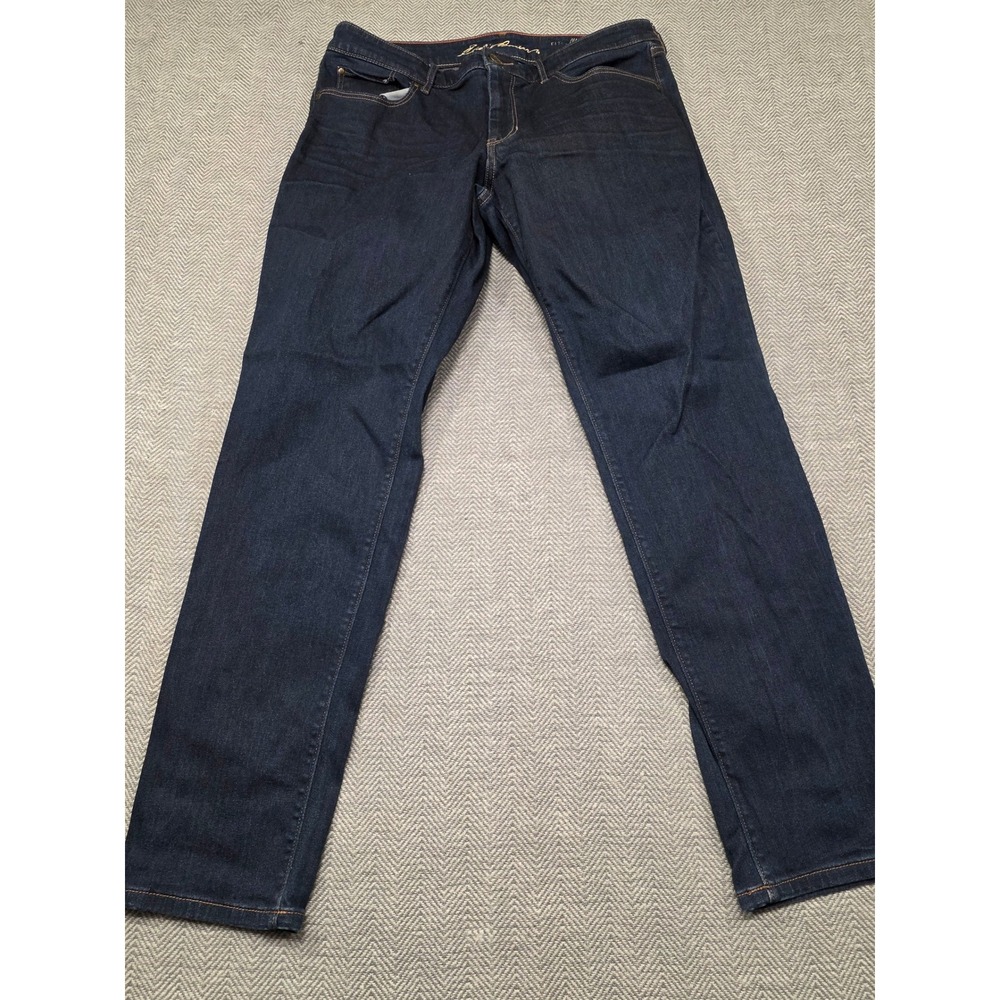 Eddie Bauer Modern Fit Slim Leg Dark Wash‎ Jeans Mens Size 12 Blue Stretch Denim